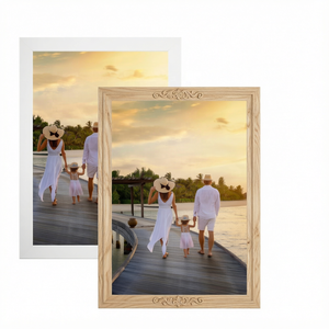 Cadre photo en bois personnalisé, cadre photo rectangulaire vertical, bordure sculptée, présentoir de table, cadeau, décoration de la maison - Product Image 1