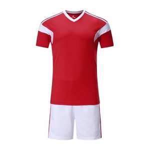 High Quality 100% Polyester V-Neck Short Sleeve Soccer Uniform Custom Plain Breathable <b>Mens</b> Sports Football Soccer Uniforms - Product Image 1
