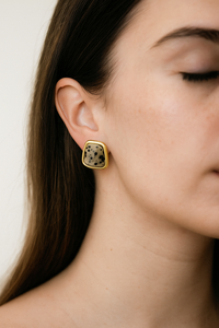 ต่างหู dalmatian Jasper ทำด้วยมือต่างหูทองเหลืองป้องกันการเสื่อมเสียอัญมณีตัดอัญมณีแฟนซีชุดปาร์ตี้ขายส่งหู - Product Image 2