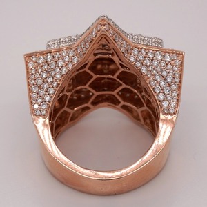 Bague ZAWO HOUSE pour homme en argent 925, forme cœur, style hip-hop, avec moissanite sertie à griffes, plaqué rhodium, pour usage quotidien - Product Image 5