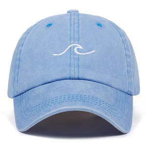 Customizable Vintage Washed Baseball Cap Unisex Wave Embroidered Cotton <b>Dad</b> <b>Hat</b> Adjustable Curved Brim Outdoor Wholesale - Product Image 3