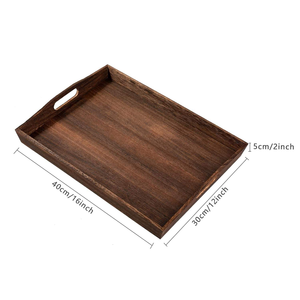 Plateau de service en bois de style indien moderne avec finitions complexes, idéal pour présenter les repas et embellir la décoration intérieure - Product Image 3