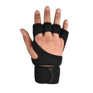 Gants de sport demi-doigts en néoprène avec sangle de poignet réglable pour la musculation, unisexes et de qualité supérieure - Product Image 1