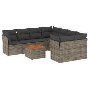 Conjunto de Sofás Modulares Extra Grandes de Ratán PE Gris para Jardín, Muebles Modulares de Exterior de Primera Calidad - Product Image 2