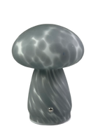 Lampe de table décorative LED sans fil rechargeable en verre moderne, forme champignon, commande tactile, type-C, lumière blanc chaud à intensité variable, sur batterie