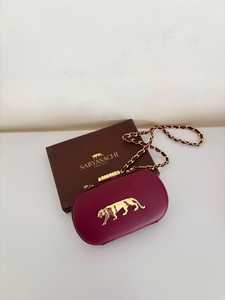 Burgundy Evening <b>Clutch</b> Bag Chain Strap Magnetic Closure Acrylic Party Purse for <b>Wedding</b> Banquet - Product Image 2