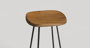 Taburete de Bar Francés Vintage Resistente de Hierro y Madera para Uso en Interiores y Exteriores en Cocina, Comedor, Sala de Estar, Centro Comercial - Product Image 6