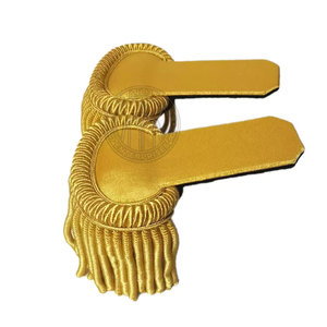 Épaulettes décoratives classiques avec broderie détaillée, légères, écologiques, en coton/nylon/polyester pour uniformes de défilé - Product Image 3