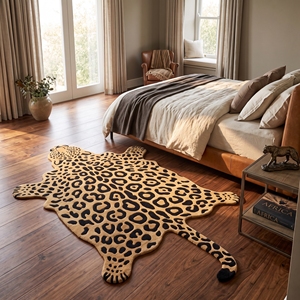 Alfombra de Lana con Diseño de Leopardo, Hecha a Mano, con Estampado Animal, para Sala de Estar, Venta al Por Mayor - Product Image 4