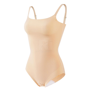 Body de Tirantes Sin Costuras para Mujer, Cuello Redondo, Color Sólido, Tejido de Spandex y Nailon, Ajuste Regular, Estilo Simple - Product Image 2
