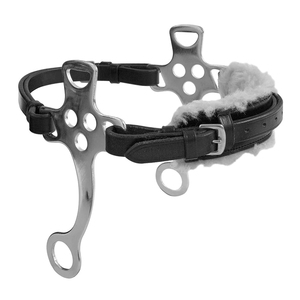 Mors de cheval en acier inoxydable avec poignée à boucle pour équipement d'équitation, embout métallique durable, coussinet en cuir noir 2026 à vendre - Product Image 3