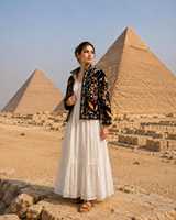 Veste en velours brodée Suzani, artisanat traditionnel, motif floral, élégante, style bohème ethnique, vêtement d'extérieur.