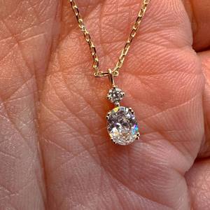 Collier pendentif classique en perle d'eau douce et diamant taille ovale, chaîne en acier inoxydable plaqué or 18 carats, unisexe, certifié IGI - Product Image 3