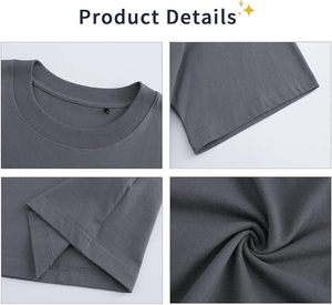 Camisetas Oversize Personalizadas para Hombre, de Moda, Ajuste Holgado, Cuello Redondo, Logotipo Frontal, Lavado Ácido, Estilo Urbano, de Algodón Pesado, Manga Corta, para Entrenamiento - Product Image 4