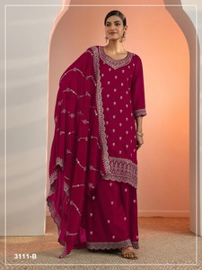 Beautiful Kurta Plazzo Set Heavy Georgette With Beautiful Embroidered Work Fully Stitched Buy Direct From Supplier - Product Image 3