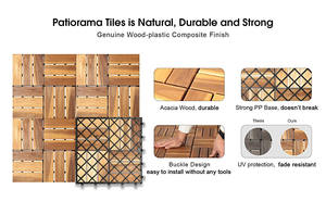 Dalles de terrasse extérieures en bois d'acacia du Vietnam, imperméables, antidérapantes, à emboîtement - Design contemporain, sans entretien, plus de 5 ans - Product Image 3