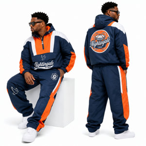 Unisex Customizable Nylon <b>Windbreaker</b> Jacket and Jogging Shorts Set Casual 2-piece Gym Fitness Suit For Men & <b>Women</b> - Product Image 6