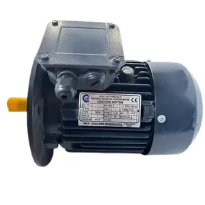 Motor eléctrico industrial monofásico de inducción de 1HP, 4 polos, trifásico, con montaje de brida, diseño compacto de alta resistencia. - Product Image 1