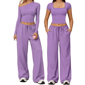 Ensemble de yoga deux pièces pour femme : Soutien-gorge de sport et leggings taille haute pour fitness, gym, entraînement, course et vêtements de sport - Product Image 1