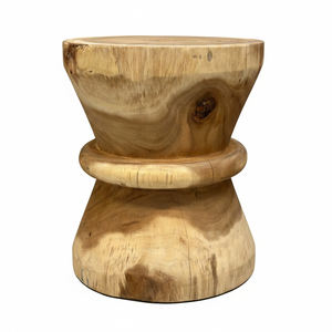 Tabouret ottoman moderne élégant et robuste en bois de Suar biologique, poli à la main, fait main, meuble de salon ou de chambre - Product Image 5