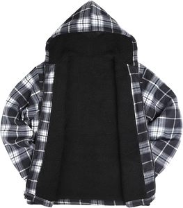 Blouson en flanelle épaisse à carreaux pour homme, doublé polaire Sherpa, avec fermeture éclair, chaud pour l'hiver, style Buffalo - Product Image 4