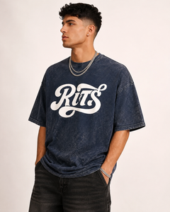 Camiseta Casual de Manga Corta para Hombre Rits, Corte Regular, 100% Algodón, Transpirable, Ecológica, 240g, Jersey Lavado, Cuello Redondo - Product Image 1