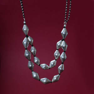 Collier à maillons en argent sterling 925, style délicat, perles argentées superposées, bijoux statement pour femmes romantiques et luxueuses - Product Image 2