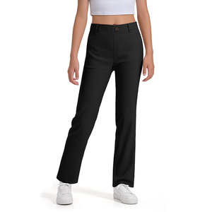 Pantalones de vestir elásticos para niñas con bolsillos, logotipo personalizado, pantalones de uniforme escolar para niñas, pantalones de vestir con cintura elástica - Product Image 3