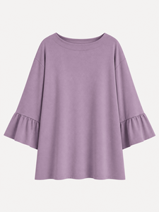 Bmama Purple Embroidered Blouse Womens Casual 3 4 Sleeve Loose Fit <b>Top</b> Wholesale - Product Image 1