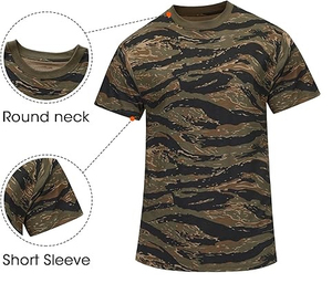 เสื้อตกปลาคอกลมทรงเข้ารูป ผ้าสแปนเด็กซ์/โพลีเอสเตอร์ ระบายอากาศได้ดี ป้องกันแบคทีเรีย UPF 50+ แขนสั้น พิมพ์ลายแบบซับลิเมชั่นตามสั่ง - Product Image 2