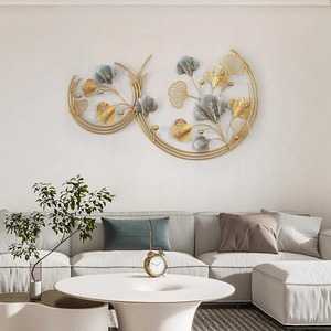 Juego de Dos Decoraciones Florales de Pared de Acero Inoxidable con Diseño Art Deco Hechas a Mano para Colgar en la Pared del Dormitorio, Sala de Estar y Oficina - Product Image 4