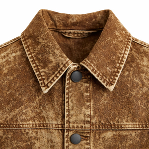 BASRA SPORTS Veste en jean noire vintage pour homme, boutonnée, en coton, décontractée, pour l'hiver, à manches longues, coupe classique - Product Image 4