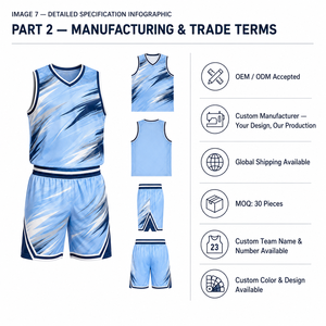 Nouvelle conception de tenues de basketball unisexes, maillots en mesh, shorts à taille élastique, personnalisation OEM ODM en gros pour l'entraînement et la formation d'équipe - Product Image 3