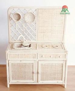 Ensemble de cuisine en rotin pour enfants, design tropical, meubles écologiques faits à la main du Vietnam - Product Image 4