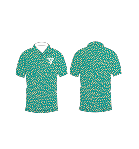 Custom Teal Polka Dot Polo Shirt Men Breathable Sports Casual Golf Shirt OEM Printed Polo T Shirt - Product Image 3
