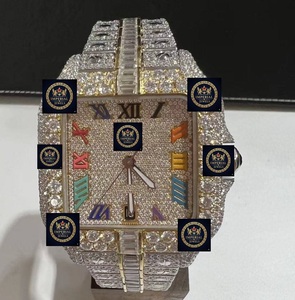 Reloj de Lujo Unisex Imperial Jewels con Moissanita Cuadrada, Caja y Correa de Acero Inoxidable y Moissanita, GPS, Fecha Automática, Movimiento Mecánico - Product Image 1
