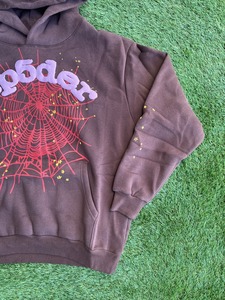 Sudadera con Capucha Estampada con Diseño de Telaraña, Unisex, Oversize, de Forro Polar 100% Algodón, Estilo Casual, para Primavera, Ropa Urbana - Product Image 3
