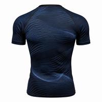 T-shirt de sport pour homme tendance, manches courtes, bleu surf, imprimé par sublimation, séchage rapide, polyester, taille adulte