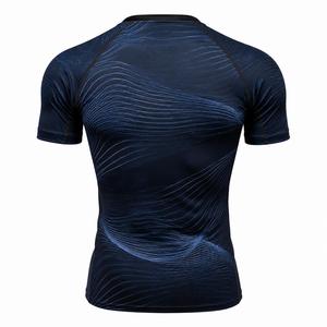 T-shirt de sport pour homme tendance, manches courtes, bleu surf, imprimé par sublimation, séchage rapide, polyester, taille adulte - Product Image 3