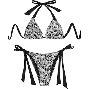 Traje de Baño con Diseño de Conchas en Contraste, Bikini Sexy para Mujer, Corte Brasileño, Traje de Baño para Playa - Product Image 2