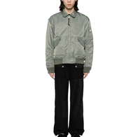 Fournisseur d'usine OEM, veste bomber en satin personnalisée pour hommes, streetwear, veste décontractée tendance pour l'hiver