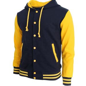 Sweats à capuche personnalisés à la mode devant entièrement zapper up mode perte de coupe poids lourd coupe ajustée bouton personnalisé pull à capuche en tricot - Product Image 1