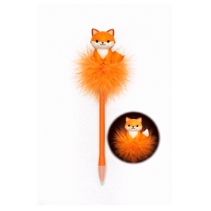 Popular Nicher Cute Fox Woodland Animals Gift Impulse Party Office Plastic Blue/Black 0.7mm Gel Pen Novelty Light-Up - Product Image 1