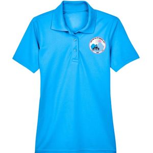 เสื้อโปโลสีฟ้าสำหรับผู้หญิง ปักลายตราสัญลักษณ์ แขนสั้น คอปก ผ้าคอตตอนผสม สวมใส่สบาย เหมาะสำหรับกอล์ฟ ธุรกิจ แฟชั่น - Product Image 2
