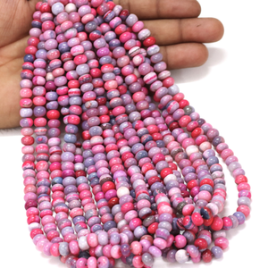 ลูกปัดโอปอลสีม่วงชมพูเข้มสวยงาม รูปทรงกลมเรียบ ขนาด 7-9 มม. ลูกปัดพลอยโอปอลสีม่วงชมพูเรียบ สำหรับงานประดิษฐ์เครื่องประดับ - Product Image 1