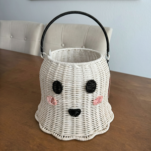 Abat-jour suspendu en rotin tressé artisanal Viettimecraft, décoration d'Halloween, lampe fantaisie, ornement suspendu, impression personnalisée - Product Image 4