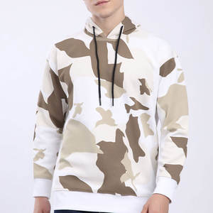 Sweat à capuche zippé 100 % coton tendance camouflage pour hommes et femmes, broderie fine, coupe ample en pur coton - Product Image 1