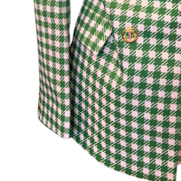 Blazer de Mujer con Botones y Estampado de Pata de Gallo, Estilo Griego, Chaqueta Formal con Corte Entallado y Antiarrugas