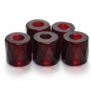 Transparent Red Faceted Glass Cylinder <b>Beads</b> <b>Large</b> Hole Barrel Spacer Box Packed for Boho Jewelry and Accessories - Product Image 1