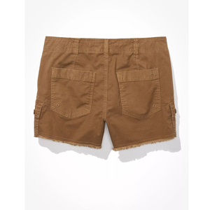Premium Quality Women's Brown Denim Shorts Breathable Eco-Friendly Pakistan Design Button Pockets Casual High-<b>Waist</b> Colored Wash - Product Image 4